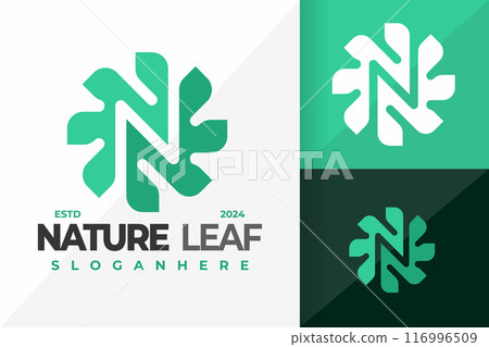 Letter N Nature Leaves Logo design vector symbol icon illustration 116996509