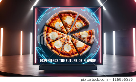 Design a billboard with a closeup of a cheese pizza Design a billboard with a closeup of a cheese pizza 116996556