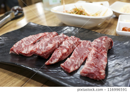 Korean bbq Grilled Boneless Galbi 116996591
