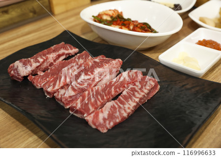 Korean bbq Grilled Boneless Galbi 116996633