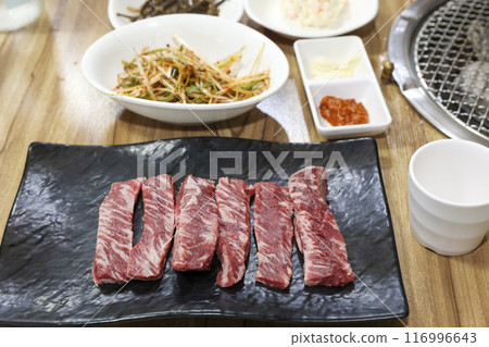 Korean bbq Grilled Boneless Galbi 116996643