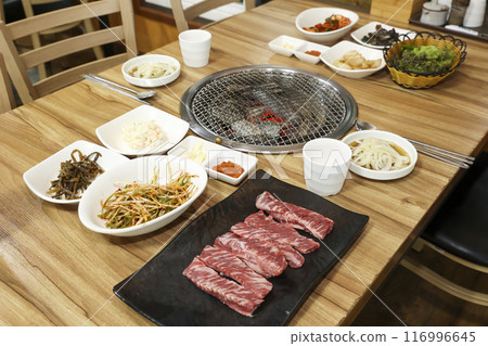Korean bbq Grilled Boneless Galbi 116996645