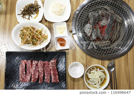 Korean bbq Grilled Boneless Galbi 116996647