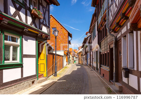 Medieval street in Wernigerode, Germany Medieval street in Wernigerode, Germany 116996787