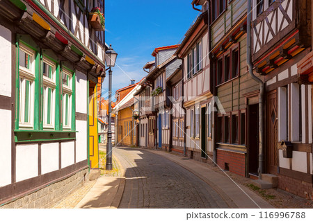 Medieval street in Wernigerode, Germany 116996788