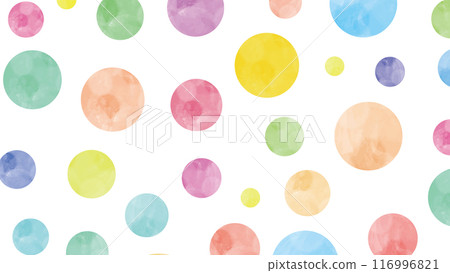 Polka dot watercolor background horizontal colorful Polka dot watercolor background horizontal colorful 116996821