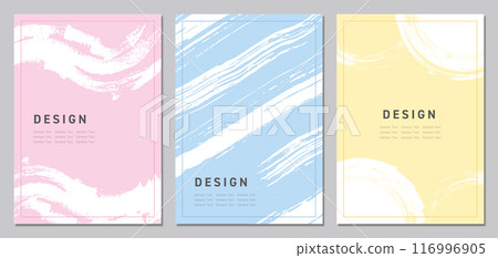 Brush background template A4 background pastel set 116996905