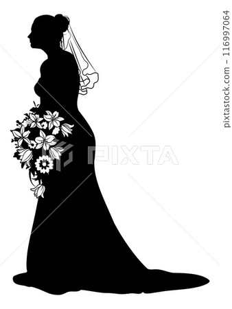 Bride Bridal Wedding Dress Silhouette Woman Design 116997064