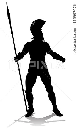 Spartan Silhouette Gladiator Trojan Greek Warrior 116997076