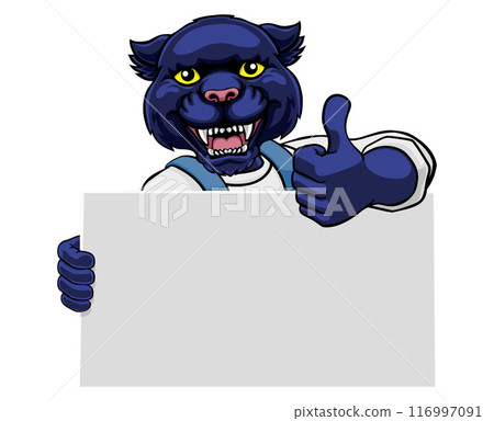 Panther Painter Handyman Mechanic Plumber Cartoon Panther Painter Handyman Mechanic Plumber Cartoon 116997091
