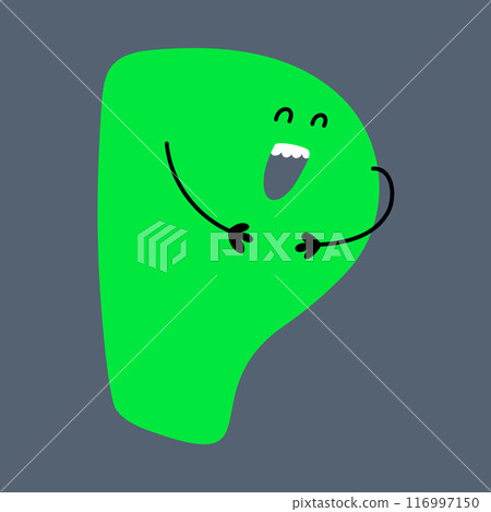 Doodle style colorful alphabet, uppercase letter P with cute faces and hands Doodle style colorful alphabet, uppercase letter P with cute faces and hands 116997150