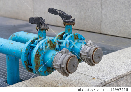 Blue Pipes and Rust in Moscow 116997316