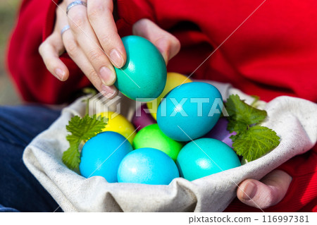 Colorful Easter Egg Collection in a Paper Bag Colorful Easter Egg Collection in a Paper Bag 116997381
