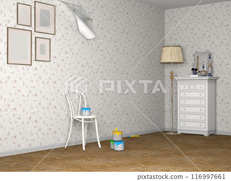 image shows a room being renovated image shows a room being renovated 116997661