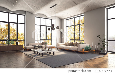 a modern living room 116997664