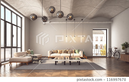 a modern living room 116997678