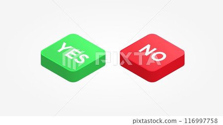 3d Yes No button icon vector design 3d Yes No button icon vector design 116997758