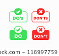 Do Don't and Do's Don'ts icon sign vector illustration 116997759
