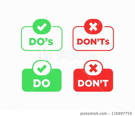 Do Don't and Do's Don'ts icon sign vector illustration 116997759