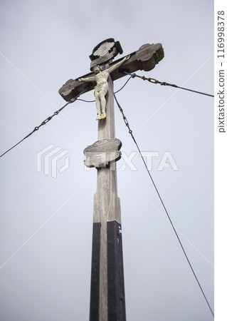 Breitenstein mountain summit cross in Bavaria, Germany Breitenstein mountain summit cross in Bavaria, Germany 116998378