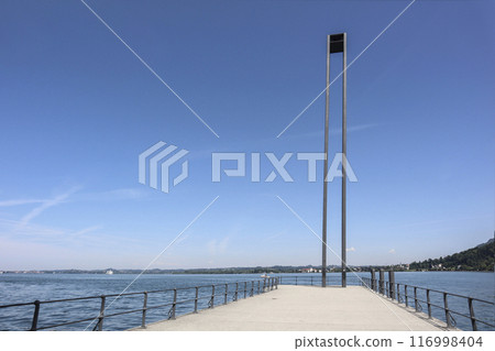 Bregenz harbor entrance, Austria on Lake Constance 116998404