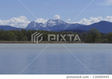 Panorama of lake Chiemsee in Bavaria, Germany 116998445