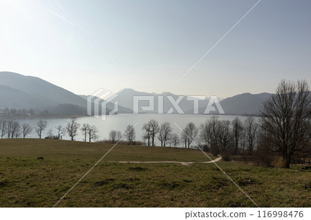 Panorama of lake Tegernsee, Bavaria, Germany Panorama of lake Tegernsee, Bavaria, Germany 116998476