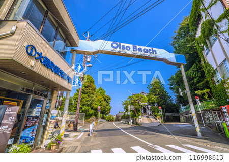 Oiso cityscape in Japan in July. View of JR Oiso Station and other areas = July 22, 2024 116998613
