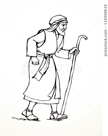 Vector drawing. Jewish man walk 116998638