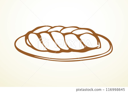 Vector drawing. Jewish braided bun Vector drawing. Jewish braided bun 116998645