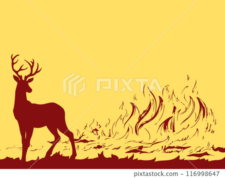 Bright fire. Vector drawing pattern 116998647