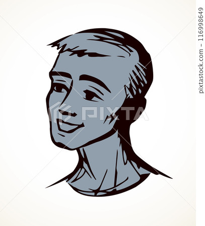Smile man face. Vector drawing Smile man face. Vector drawing 116998649