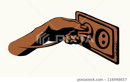 Vector drawing. Plug for electrical outlet 116998657