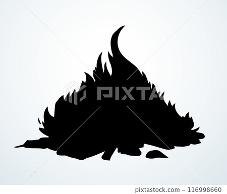 Vector drawing. Big camp fire Vector drawing. Big camp fire 116998660