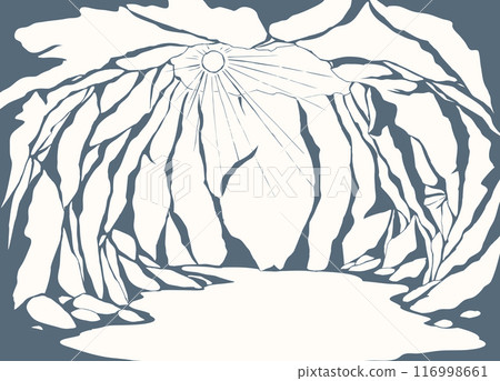 Vector drawing. Underground pit cave Vector drawing. Underground pit cave 116998661