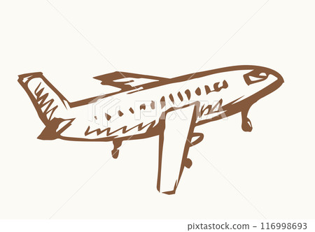 Vector drawing. Airport and aircraft Vector drawing. Airport and aircraft 116998693