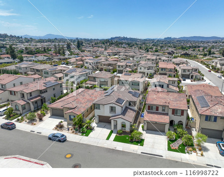 Aerial view of big houses community in Escondido, California Aerial view of big houses community in Escondido, California 116998722