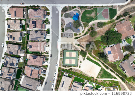 Aerial view of big houses community in Escondido, California Aerial view of big houses community in Escondido, California 116998723