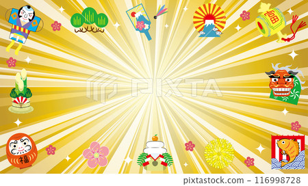 Gradient with New Year's gold flash (New Year's objects and glitter) 116998728