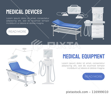 Medical Web Banner Design with Hospital Object Vector Template Medical Web Banner Design with Hospital Object Vector Template 116999010