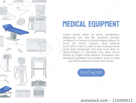 Medical Web Banner Design with Hospital Object Vector Template 116999011