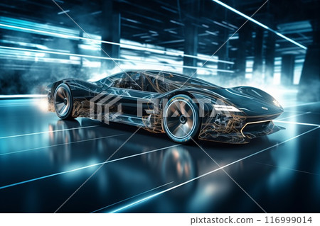 futuristic sport fast car concept with high performance 116999014