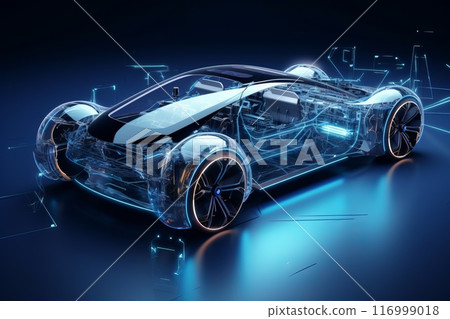 futuristic sport fast car concept with high performance 116999018