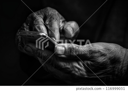 close-up of hands holding smartphone close-up of hands holding smartphone 116999031