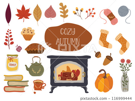 秋天舒適的插圖集 秋天舒適的插圖集 116999444