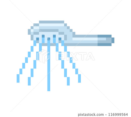 Pixel illustration of a shower head Pixel illustration of a shower head 116999564