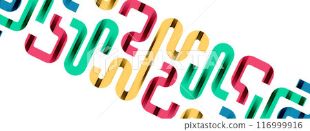 Dynamic waves, flowing lines, stripes vector geometric elements minimal pattern. Vector Illustration For Wallpaper, Banner, Background, Card, Book Illustration, landing page 116999916