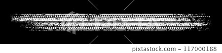 Grunge tire track, wheel braking marks. White truck, car or motorcycle tread pattern silhouette. Auto race, motorsport, speed racing design element. Vector illustration Grunge tire track, wheel braking marks. White truck, car or motorcycle tread pattern silhouette. Auto race, motorsport, speed racing design element. Vector illustration 117000188
