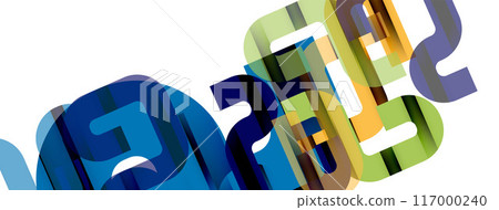 Dynamic waves, flowing lines, stripes vector geometric elements minimal pattern. Vector Illustration For Wallpaper, Banner, Background, Card, Book Illustration, landing page 117000240