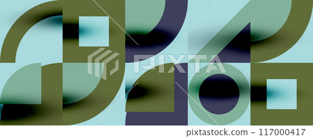 Neo memphis geometric pattern with circles, squares. Pop art abstract background for covers, banners, flyers and posters and other templates 117000417
